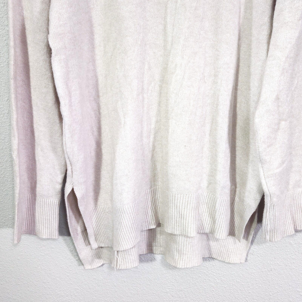 Tahari Crew Neck Pullover Sweater Cream Size L Neutral Minimalist NWT - Picture 4 of 10